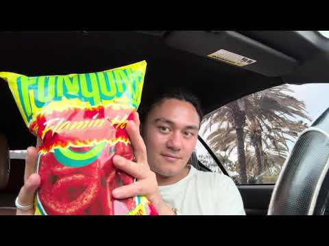 asmr | funyuns flaming hot onion flavored rings on rodeo drive