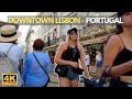 Downtown Lisbon Walk To Riverfront 😊 Lisbon Walking Tour, Portugal - October 2021【4K UHD】