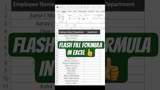 Flash Fill Formula In Excel 👍 #ExcelShorts #ExcelTips #ExcelTricks #ExcelTutorial #LearnExcel #excel