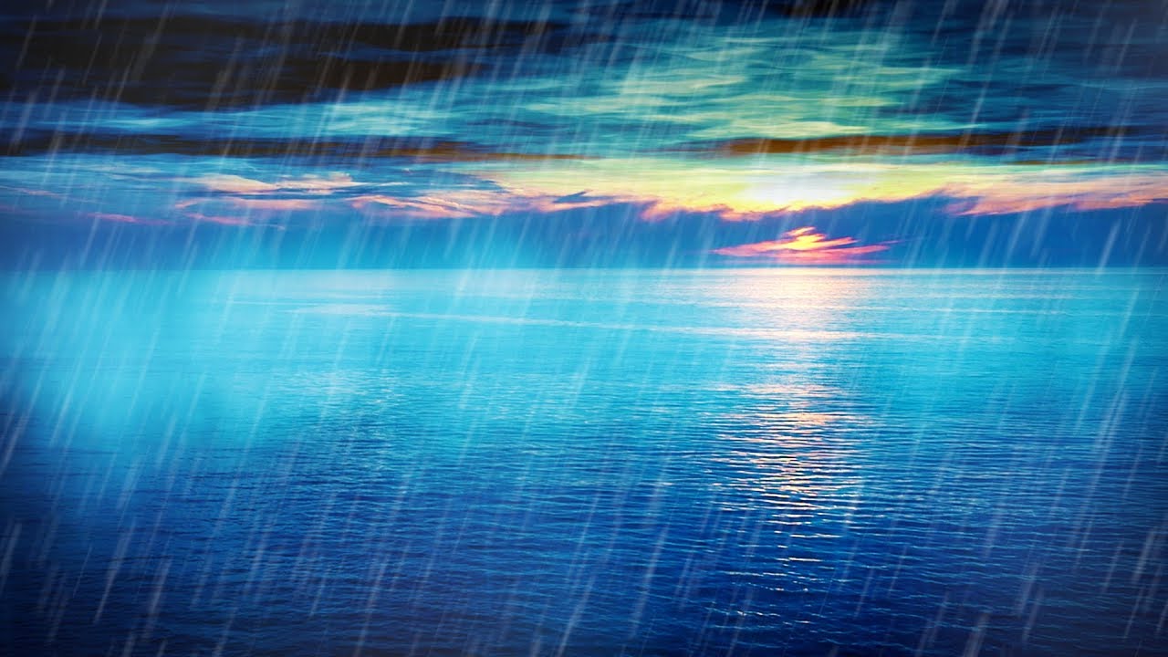 Rain Sounds with Thunder and Ocean Waves | Sleep, Study, Focus, Meditate | White Noise 10 Hours