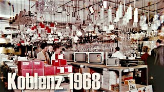 Koblenz 1968 - Stadtrundgang - Besuch im neuen Selbstbedienungs-Grossmarkt