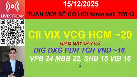 14/12 Chờ giải chấp rồi nhặt Cii vix vcg hcm ~20 DIG DXG PDR TCH VND ~16 VPB 24 MBB 22. SHB 15 VIB