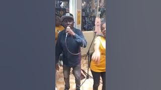 Simon Kihara aka Musaimo performing  during the Record Store at at Kenyatta Market.