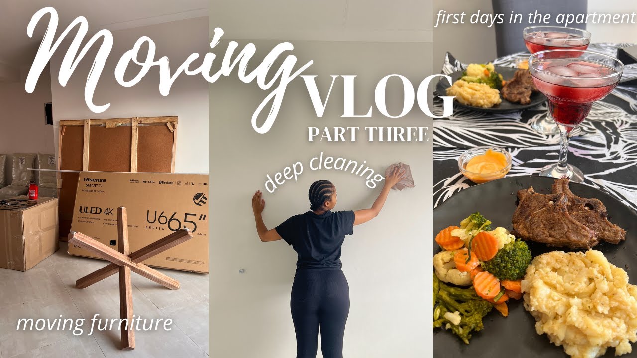 MOVING VLOG #3: deep cleaning, moving furniture + first days in the apartment.