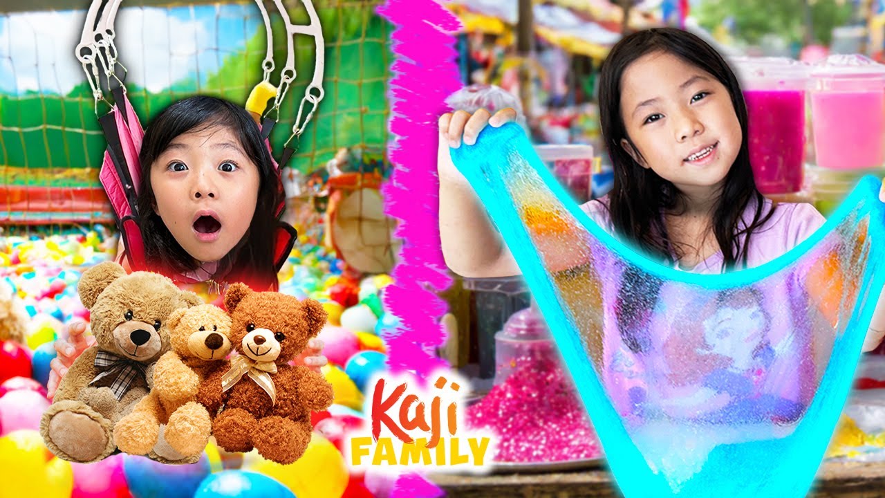 Kate Fun Emma and Kate Fun Crane Machine and Slime Shop Activity! - YouTube