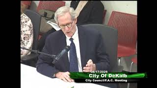 Joint City Council/FAC Meeting for August 17th, 2026