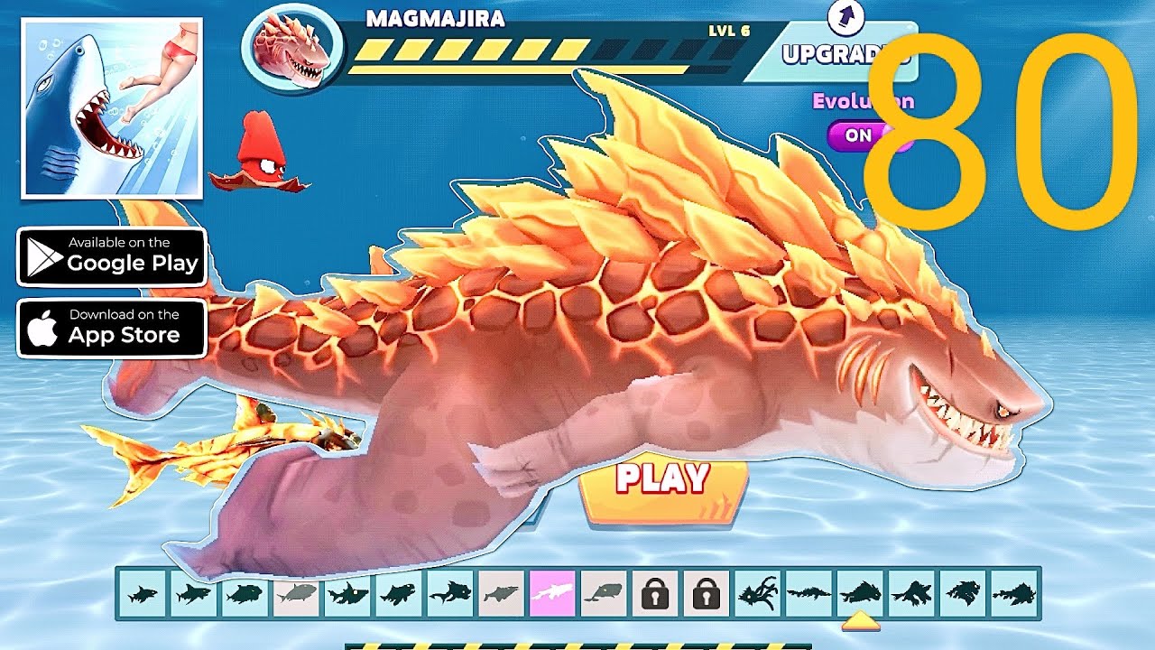 MAGMAJIRA - HUNGRY SHARK GAMEPLAY WALKTHROUGH (iOS, Android) - PART 80
