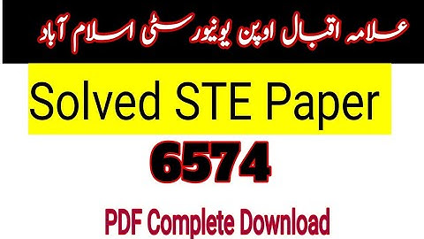6574 aiou STE solved autumn 2020 guidelines