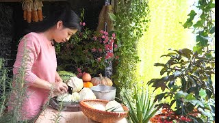 Harvesting Cabbage in my Village and make Cabbage Cake, So Tasty | Han Channel