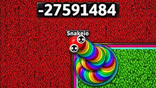 WOW🐍 KING RAINBOW 🌈 FEED CUTE NOOBS IN LEFT SIDE MAP 🐍 BEST EPIC SNAKE IO GAMEPLAY 🐍#snakeio 