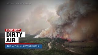 Severe thunderstorms and Canadian wildfire smoke in the U.S. are the lead stories today.