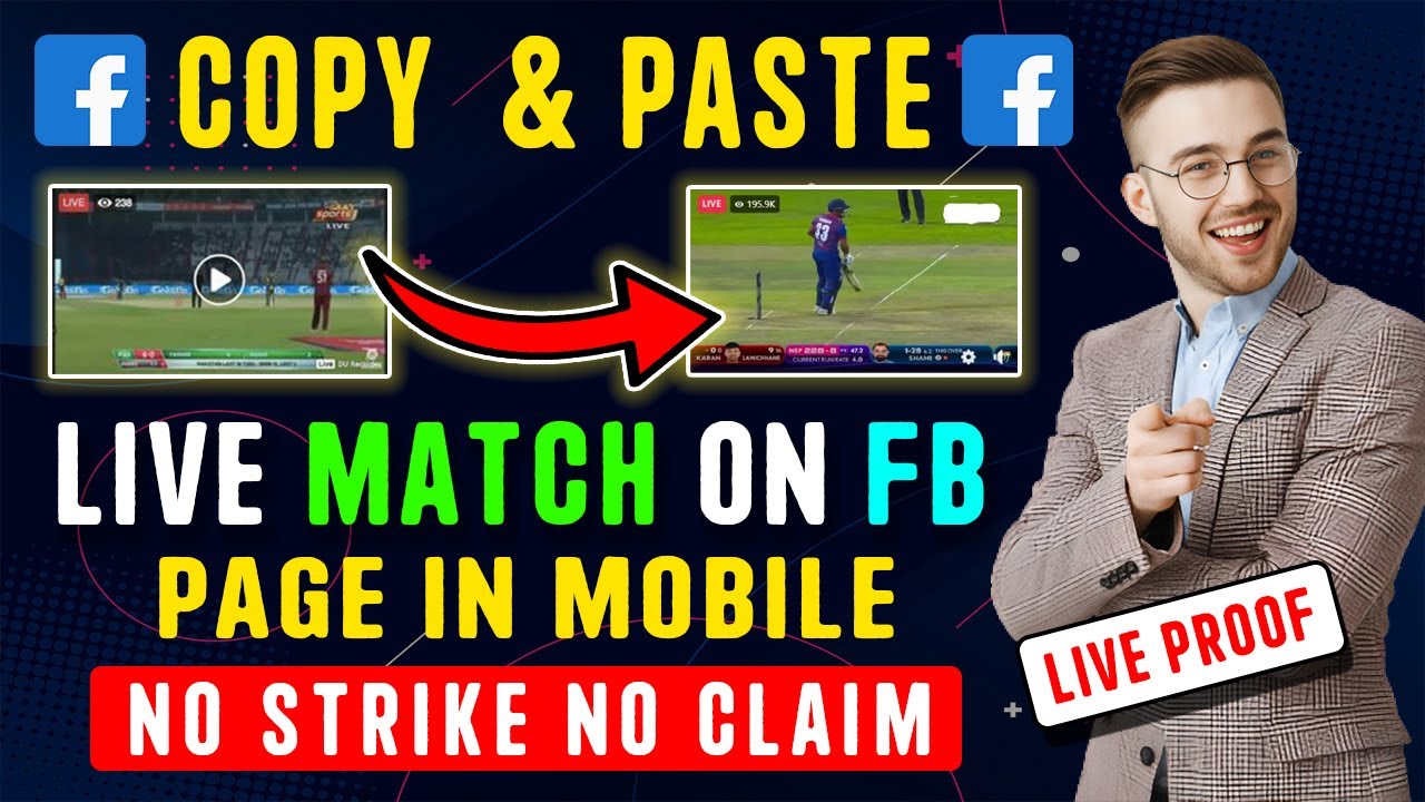 How To Live Stream Cricket Match On Facebook Page From Mobile Without Strike and Claim New Method 2023
