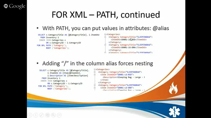 SQL XML Modes - RAW, AUTO and PATH