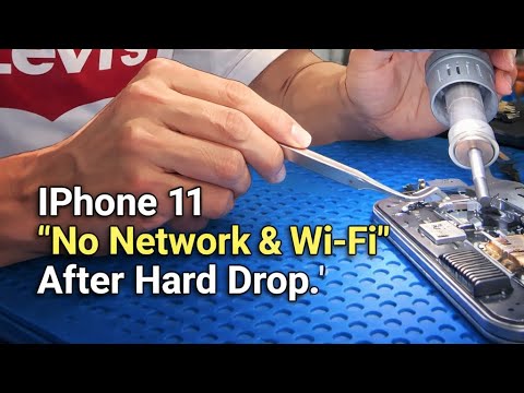 Fixing iphone 11 no network and wifi due to hard drop - YouTube