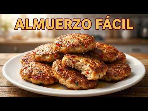 Cuando Ya No Sepas que Hacer de Almuerzo con Pollo Haz Está Deliciosa Receta Tortitas de pollo