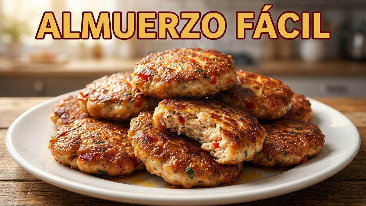 Cuando Ya No Sepas que Hacer de Almuerzo con Pollo Haz Está Deliciosa Receta Tortitas de pollo