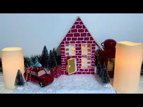 Kako napraviti kucicu od kartona. Christmas cardboard house. Как сделать домик из картона.