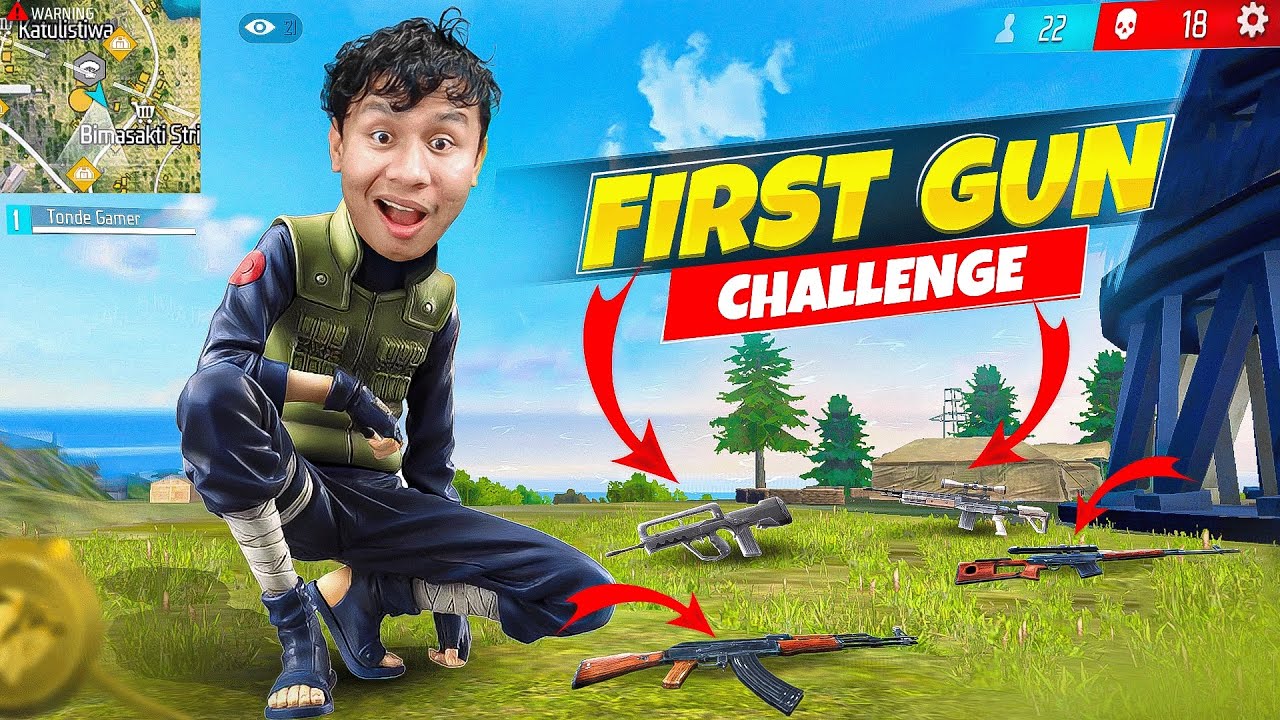 ⁣Only First Gun Challenge In Solo Vs Squad 😱 Tonde Gamer - Free Fire Max