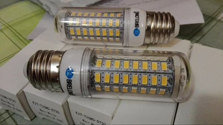 Brelong led corn bulb 12w 1200Lm SMD5730 unboxing and try