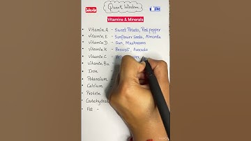 Essential Vitamins Minerals and their sources #shorts #health