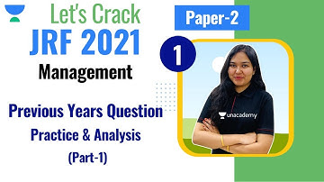 03:00 PM - JRF 2021 | Management by Charu Goyal | PYQs Practice & Analysis (Part-1)