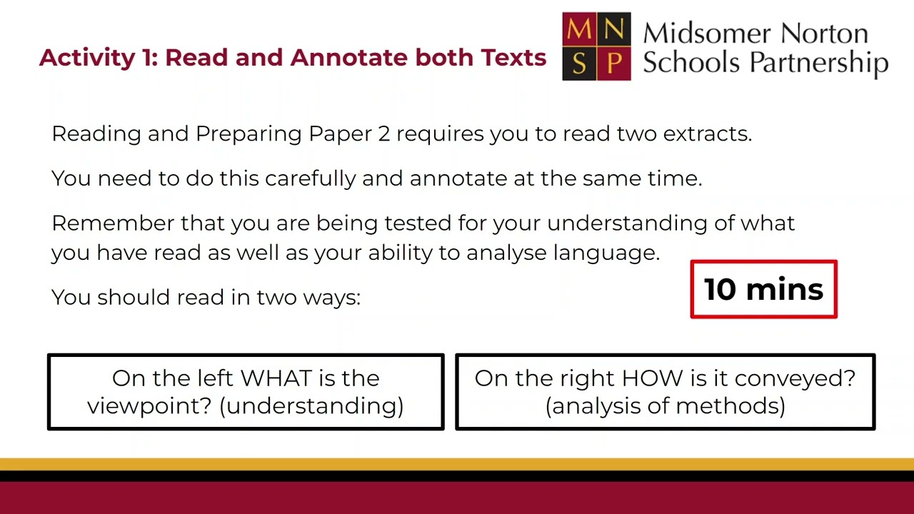 Walking Talking Mock Exam for English Language Paper 2 - March 2023