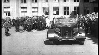 Heinrich Himmler and other German officers visit a camp near Minsk, Belarus. HD Stock Footage