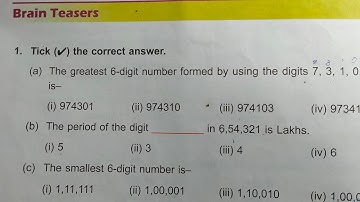 DAV Class 4 unit 1 brain teasers ।। Math class 4 chapter 1 brain teasers dav public school