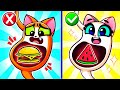 Don't Overeat! 🍎🍕Healthy VS Junkfood 🌟Funny Kids Story | SUBSCRIBE ♥️