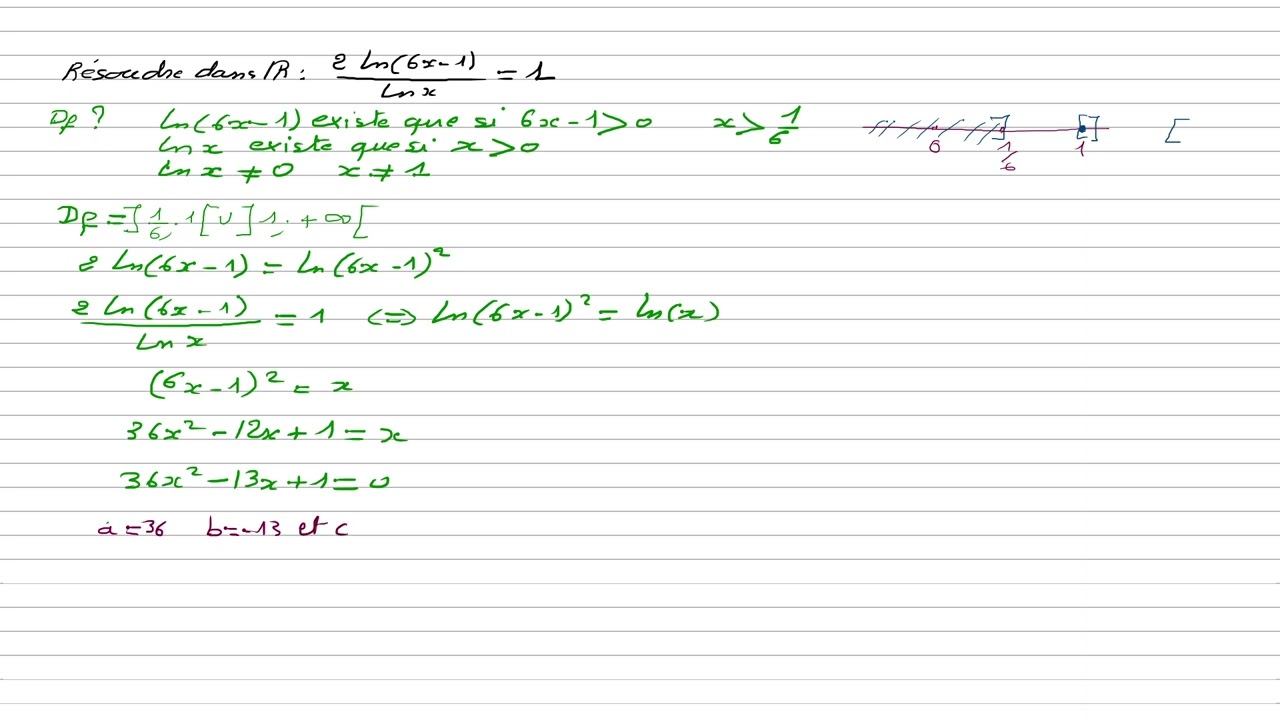 Résolution d'une équation avec ln ( Terminale Maths spé )