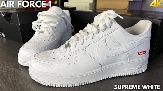 Nike Air Force 1 Supreme White On feet Review