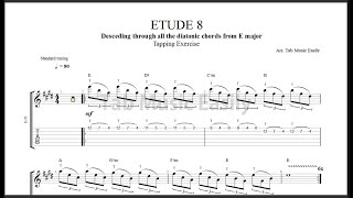Tapping Exercise:  Etude 08 // Descending through all the diatonic chords from E major.