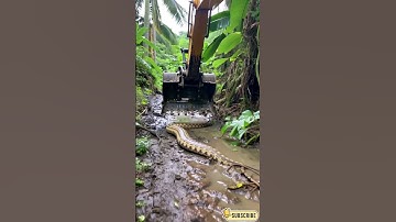 Excavator Operator Shocked by Snake in the Jungle,#excavatorencounter, #amazonsnake,