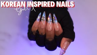 Korean Inspired Aurora Glass Gel Nails Beginner Friendly Tutorial