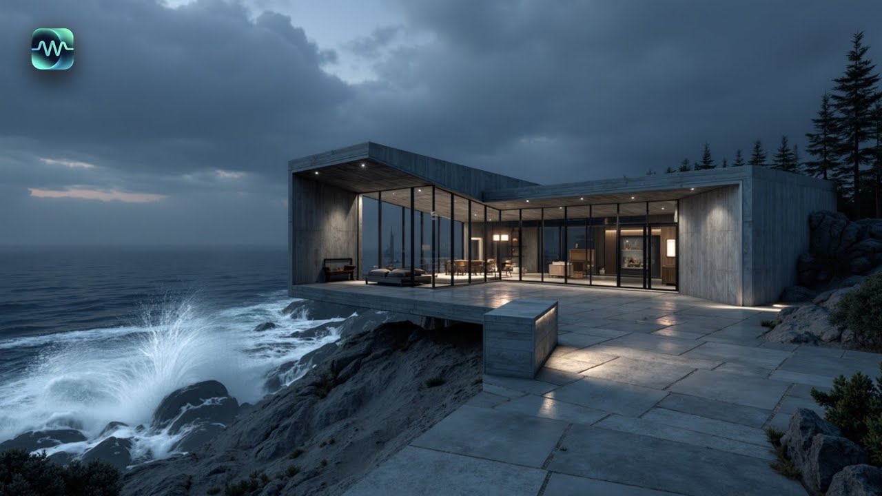 Расслабляющая эмбиент-музыка для глубокой работы ~ Фокус и концентрация в современном доме у моря