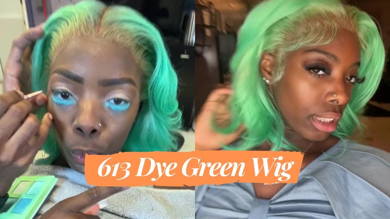 💚Watch Until Ends - Check the Final Look Of Mint Green Dye 613 Bob Wig  | 