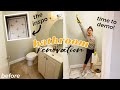 RENOVATING OUR BATHROOM! (pt 1) | DIY Penny Tile Design + Floor Demo Makeover