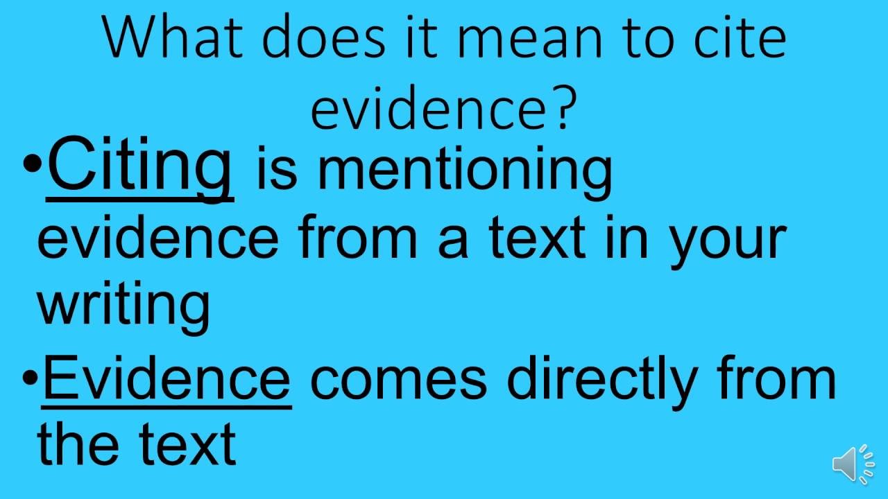 Citing evidence - YouTube