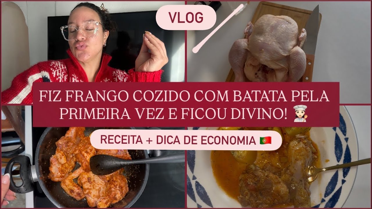 DICA DE ECONOMIA + RECEITA! [FIZ FRANGO COM BATATA PELA PRIMEIRA VEZ, FICOU DIVINO 🤌🏻] • VLOG 🇵🇹