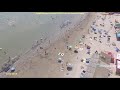 Пляж в Генгорке на Арабатской стрелке на Азовском море вид сверху