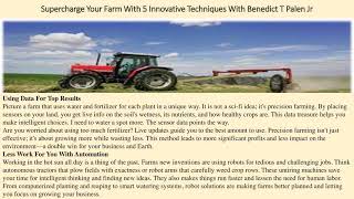 Colorado Man Benedict T Palen Jr - Supercharge Your Farm With 5 Innovative Techniques