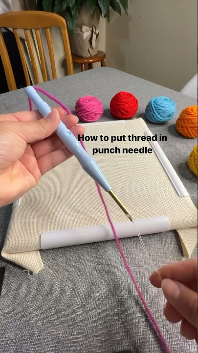 How to put thread in punch needle #punchneedle #embroidery #australia #needleart #textileart