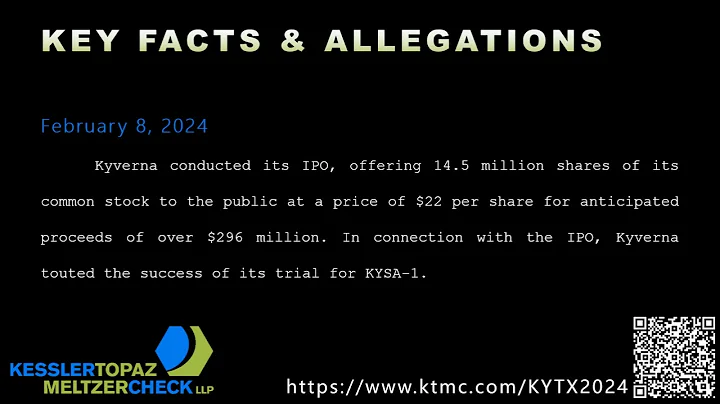 Investor Class Action Filed Against Kyverna Therapeutics (KYTX) for Securities Fraud Violations