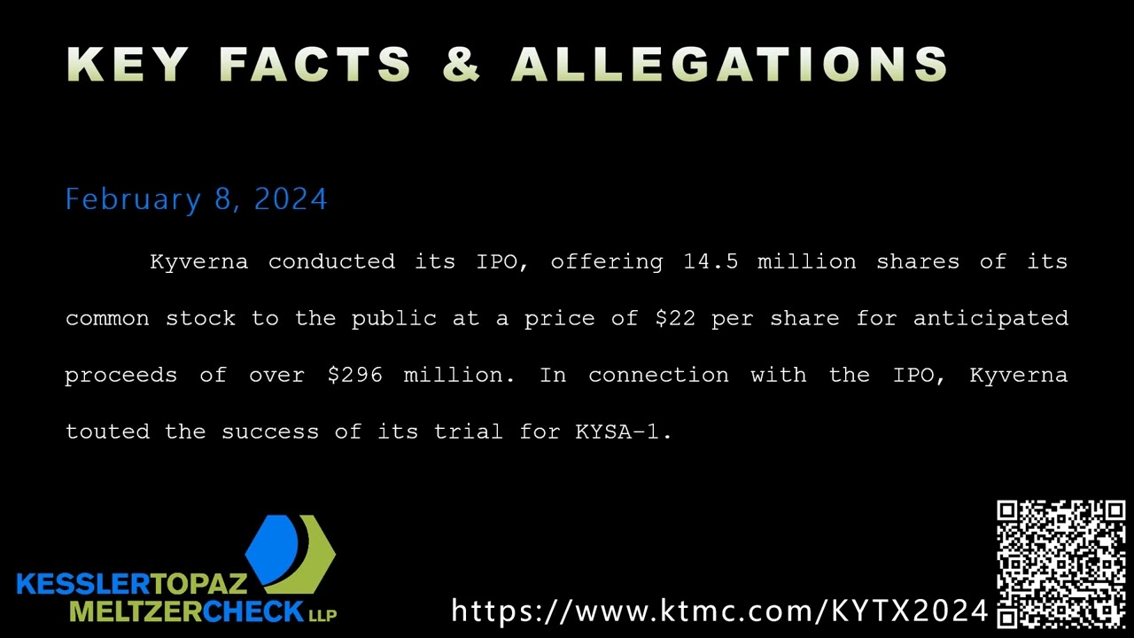 Investor Class Action Filed Against Kyverna Therapeutics (KYTX) for Securities Fraud Violations
