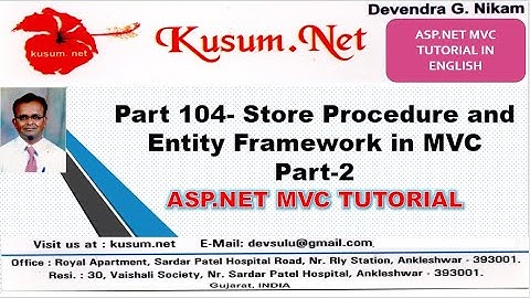 Part 104|| Store Procedure and Entity Framework in MVC Part-2 || ASP.NET MVC, WEB API || LEARN C#