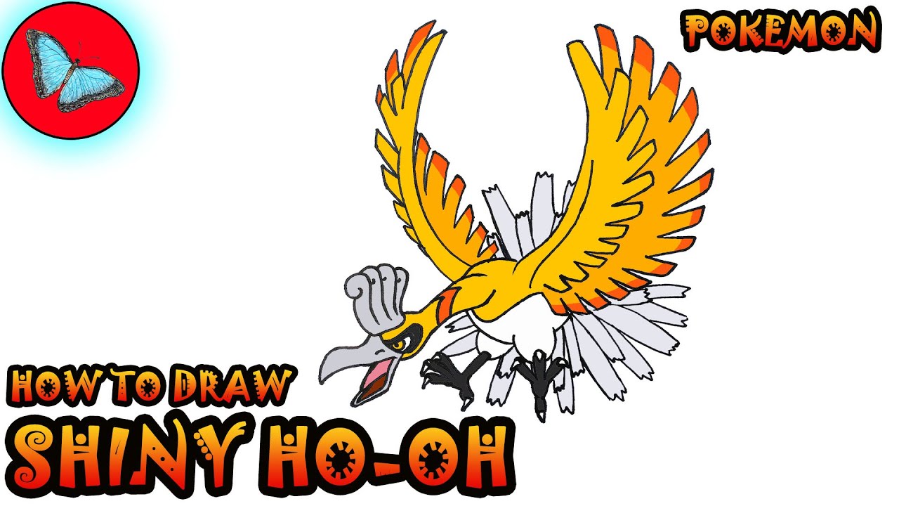 How to draw Ho-oh Pokemon - Sketchok easy drawing guides