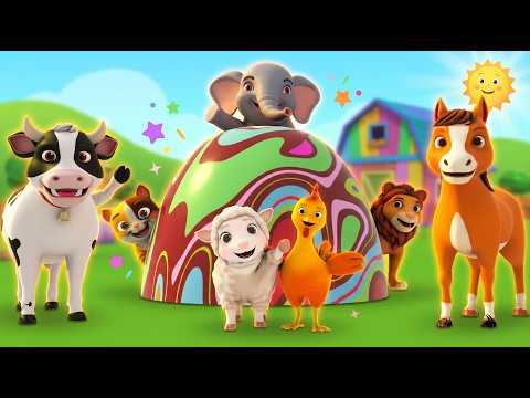 Lion Cow Elephant Panda Cat | Funny 3D Animals | Funny Animal Slide Challenge