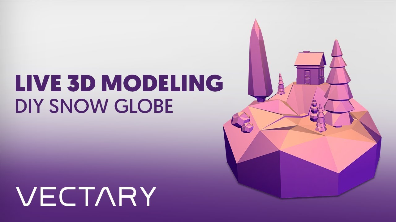 Vectary Live 3d Modeling Low Poly Landscape For Diy Snow Globe Youtube Christmas Gifts Landscape Diy Snowglobe Lo Diy Snow Globe Low Poly Snow Globes