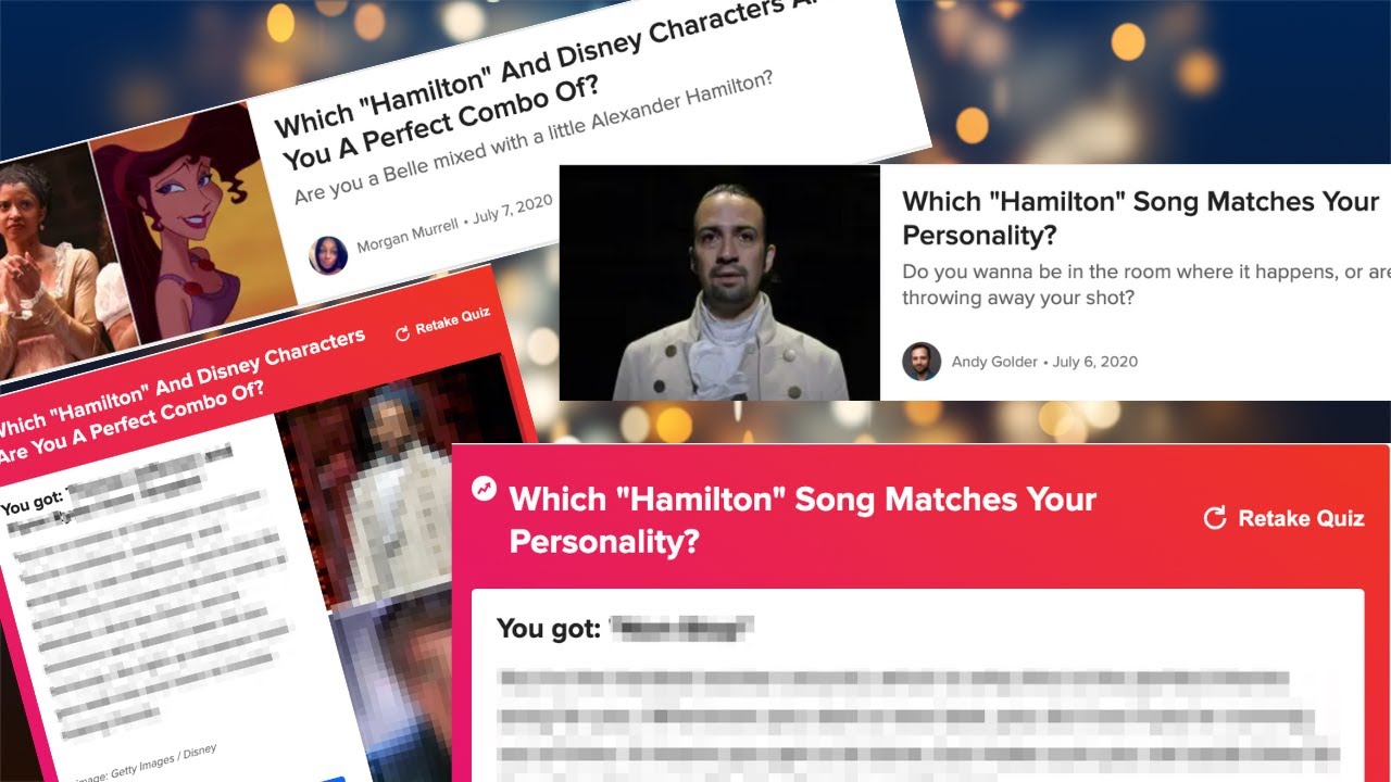 Taking HAMILTON Quizzes on Buzzfeed! YouTube