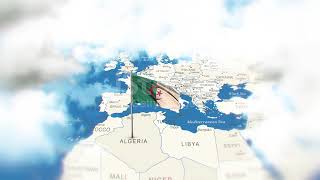 Carte De L algérie Et Drapeau Avec Des Nuages ​​